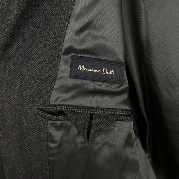 Massimo Dutti Tweed Puffer Field Jacket Coat Dark Academia Work Blazer Preppy - Picture 5 of 11